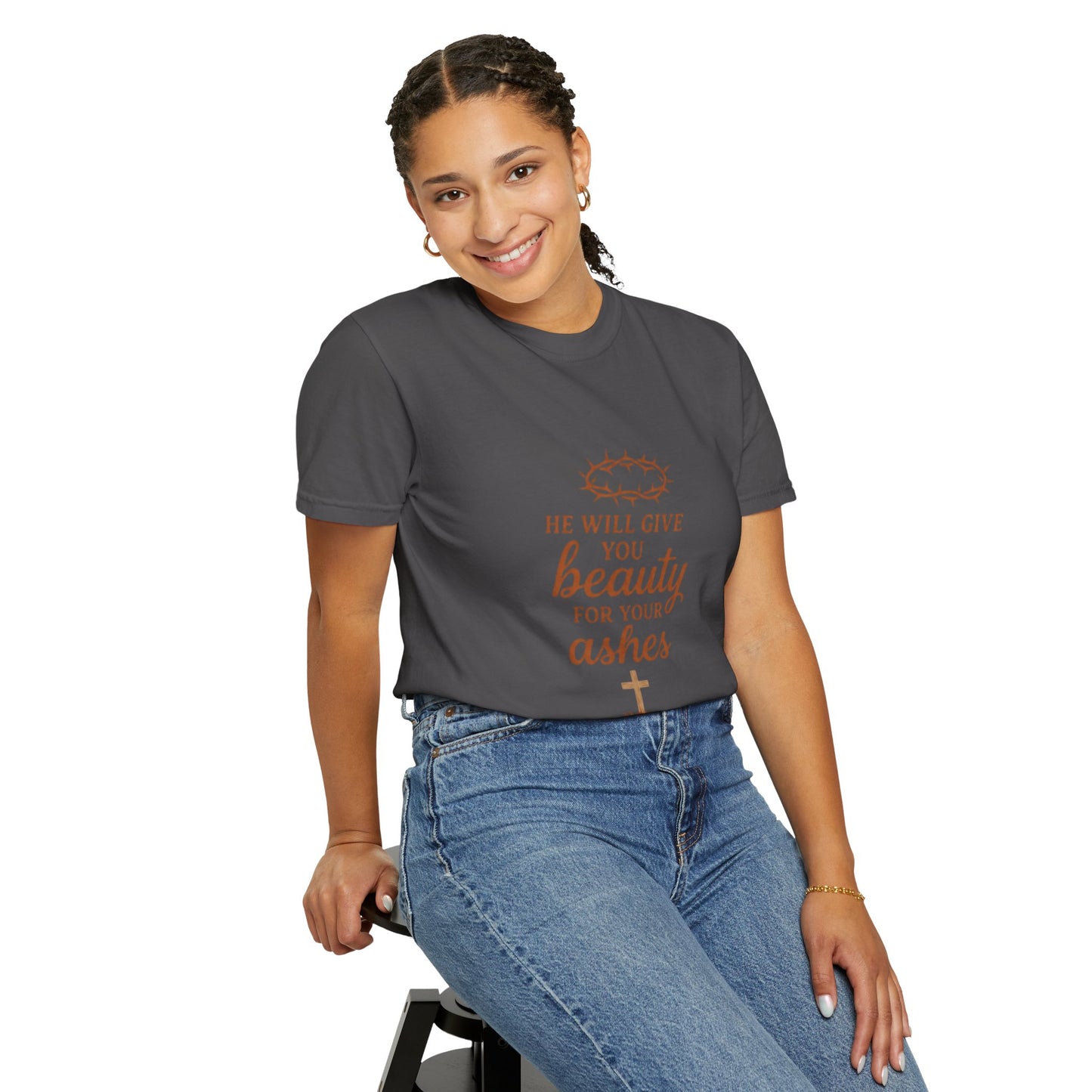 Christian Isaiah 61:3 T-Shirt — "He Will Give You Beauty for Your Ashes" Inspirational Tee