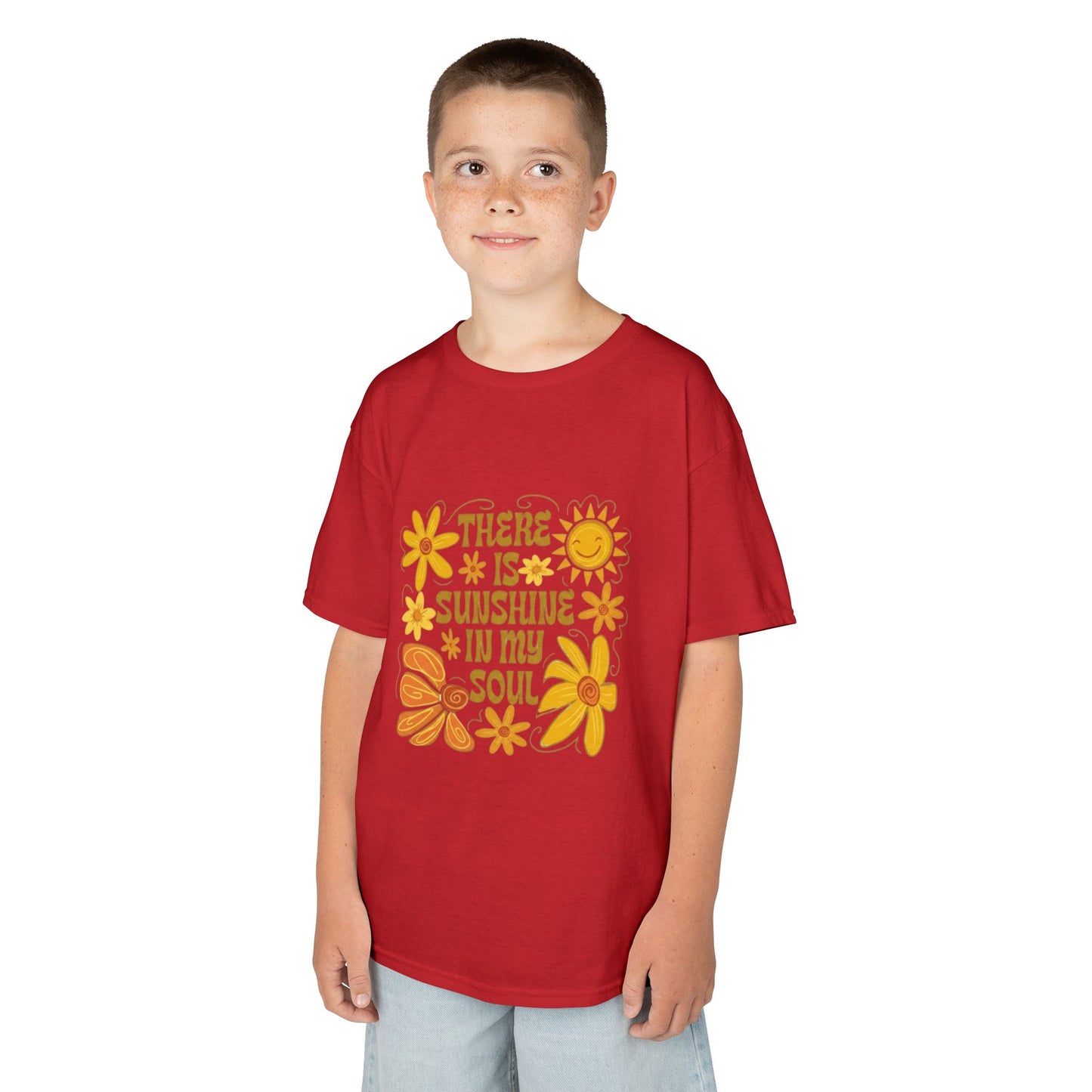 Kids T-Shirt — "There Is Sunshine In My Soul" Retro Floral Tee