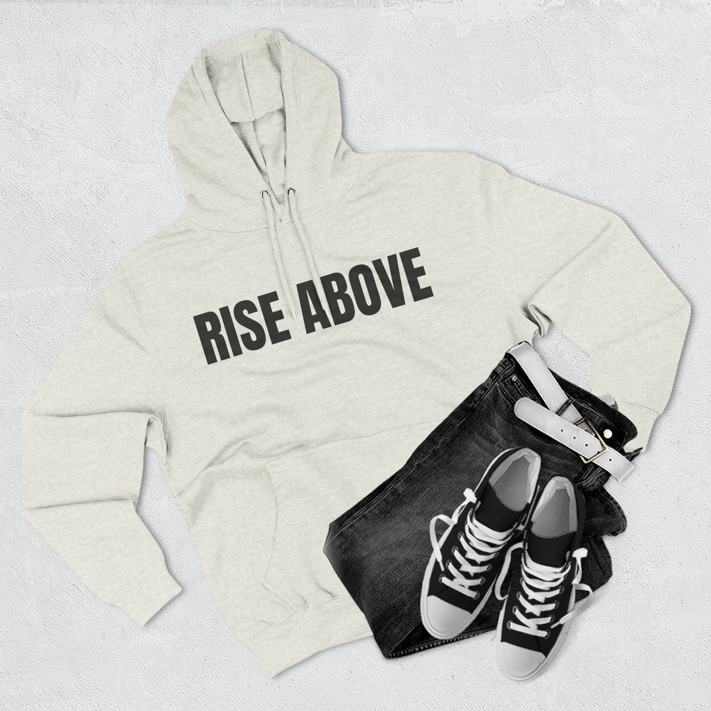 Rise Above Hoodie — Motivational Fleece Pullover