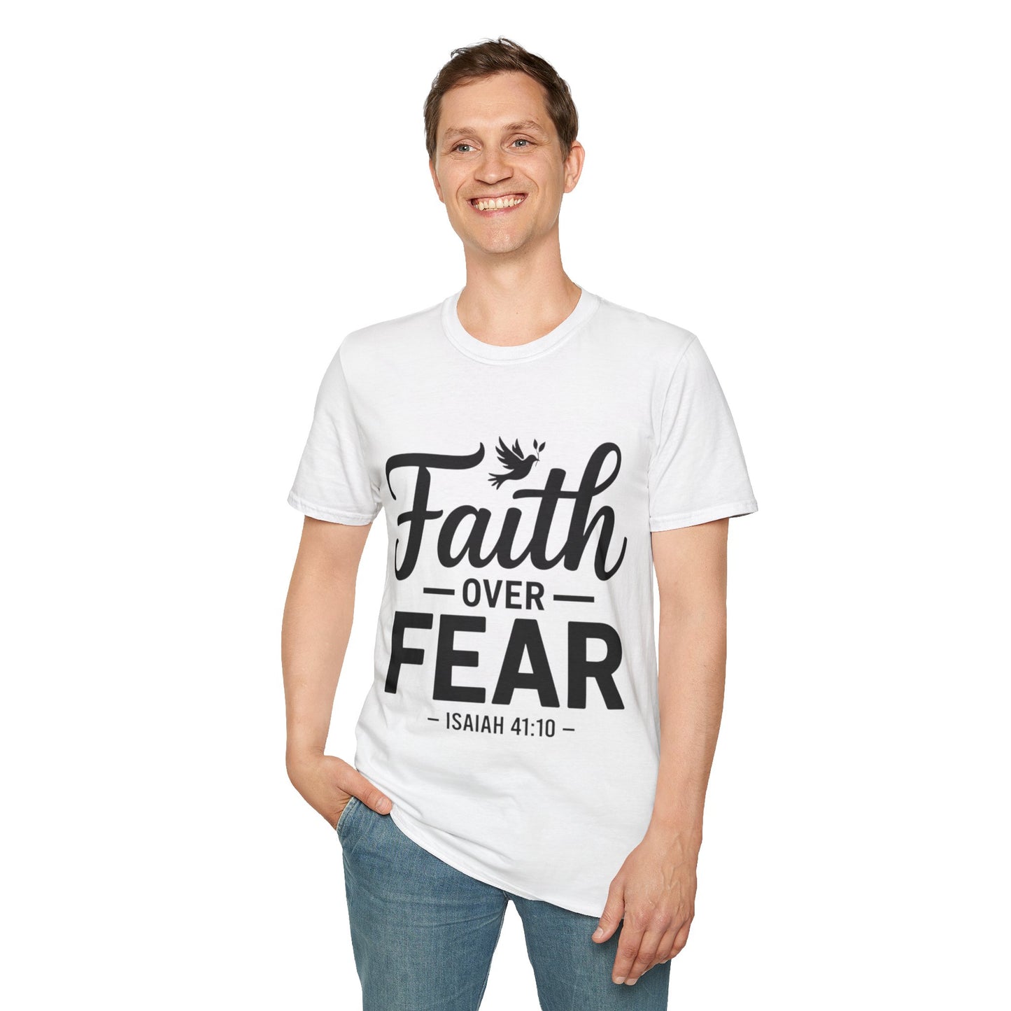 Faith Over Fear T-Shirt — Isaiah 41:10 Christian Inspirational Tee