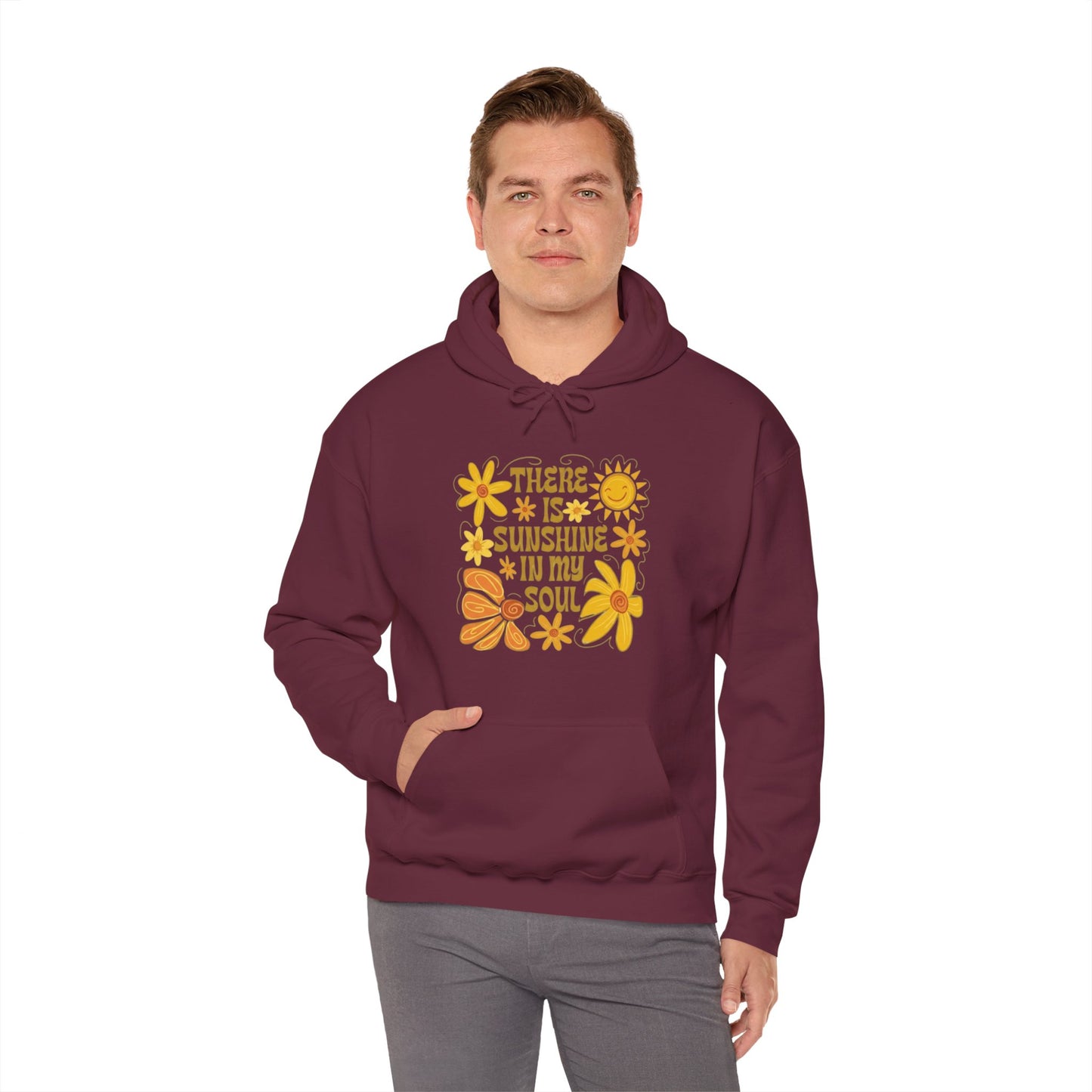There Is Sunshine In My Soul Hoodie — Retro Floral Positive Quote Sweatshirt