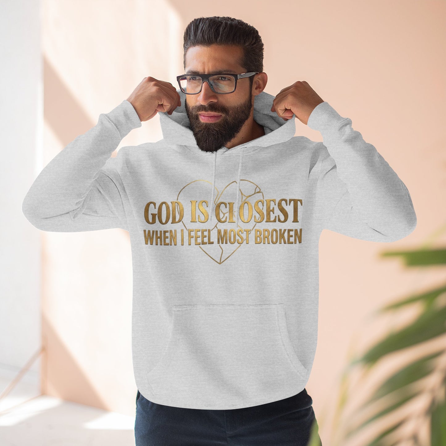 God Is Closest Broken Heart Hoodie — Inspirational Christian Sweatshirt