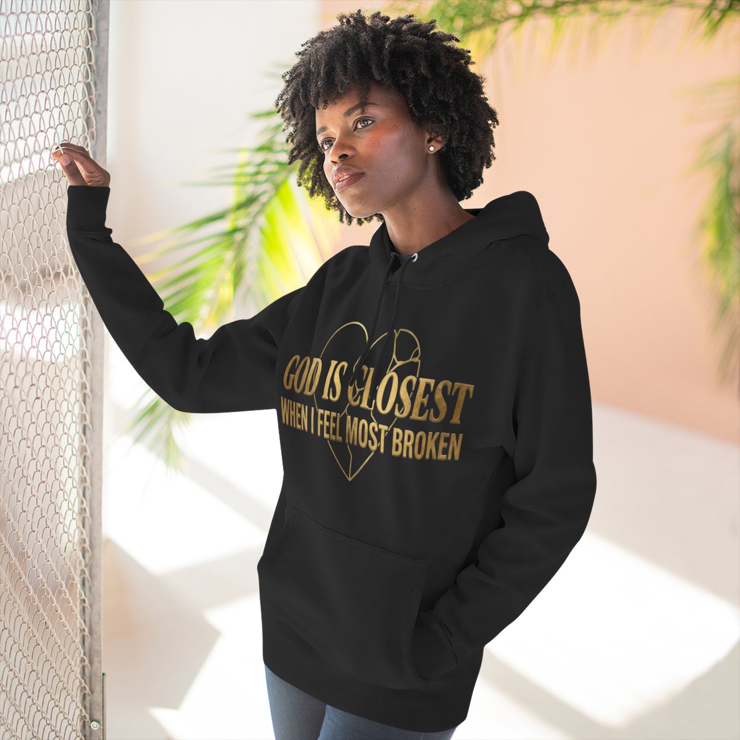 God Is Closest Broken Heart Hoodie — Inspirational Christian Sweatshirt