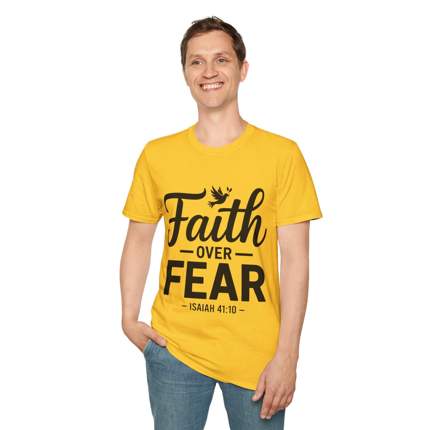 Faith Over Fear T-Shirt — Isaiah 41:10 Christian Inspirational Tee