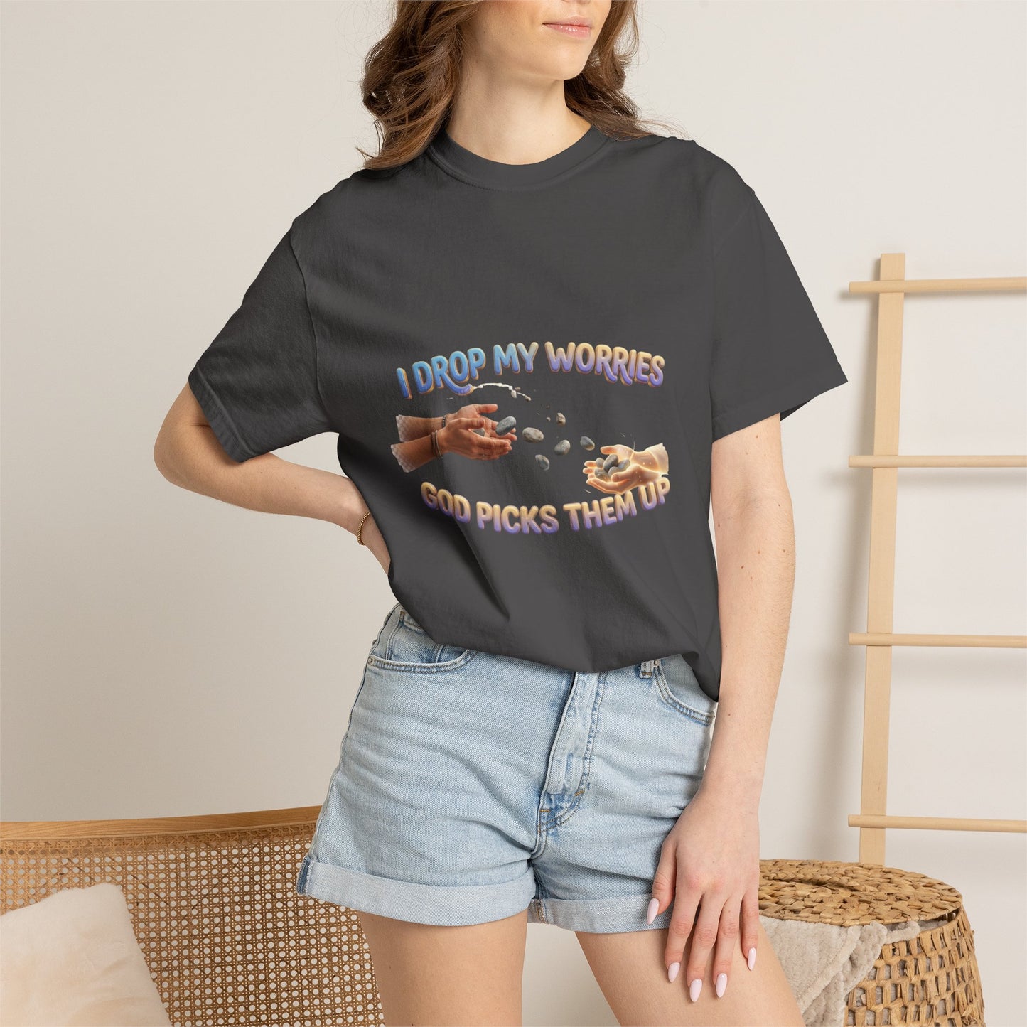 I Drop My Worries T-Shirt — Faith-Inspired Christian Graphic Tee
