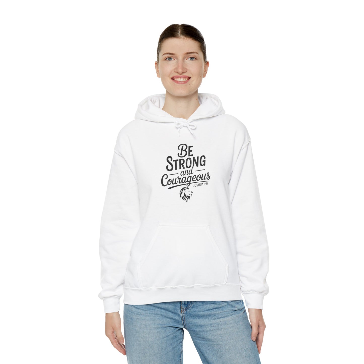 Be Strong and Courageous Hoodie – Inspirational Christian Scripture Sweatshirt