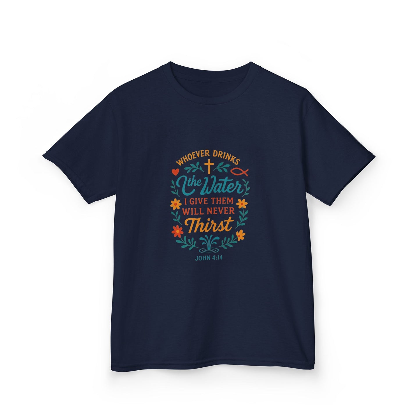 Kids Tee — "Blessed & Hydrated" Christian Faith Graphic Shirt