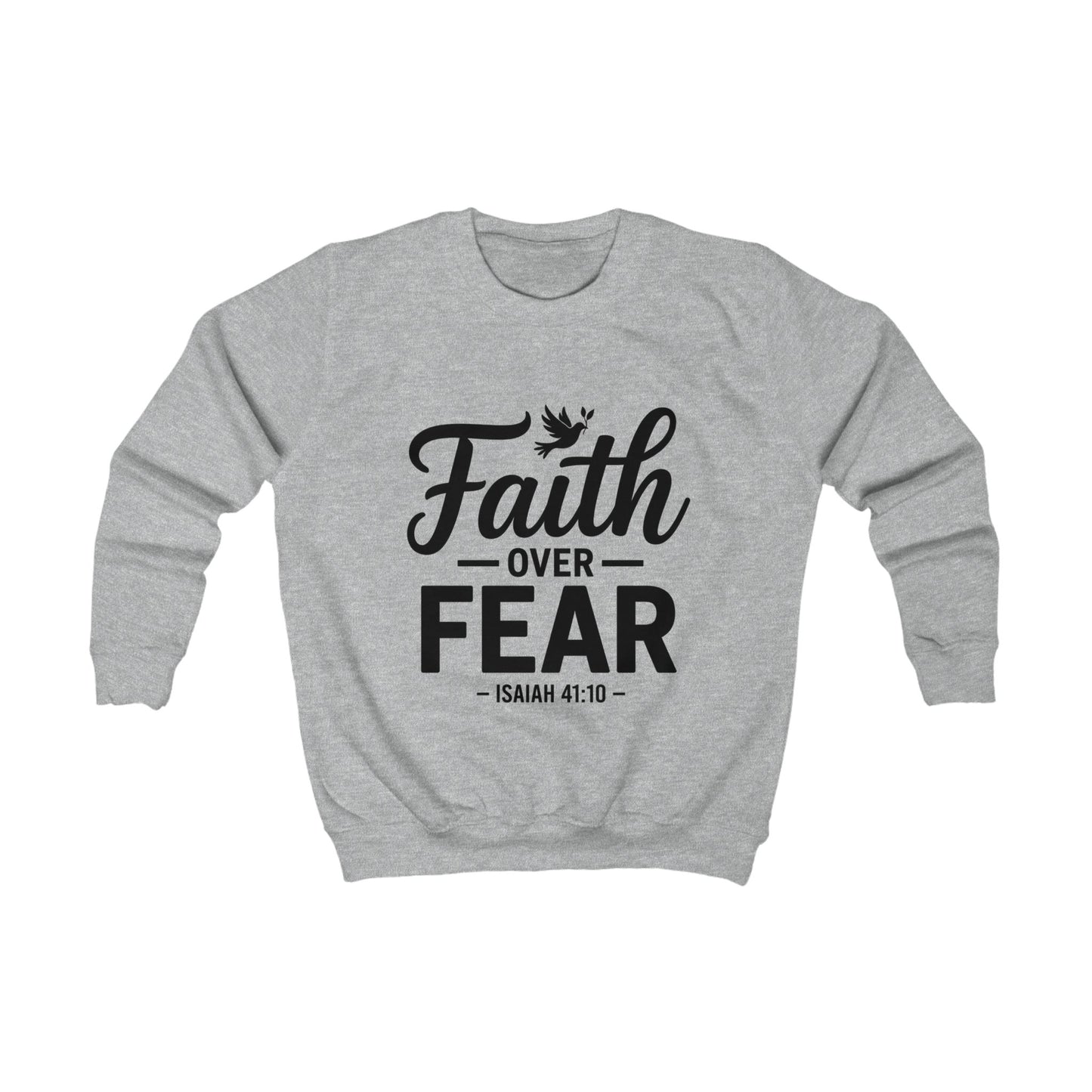 Faith Over Fear Kids Sweatshirt - Isaiah 41:10 Inspirational Christian Kids Pullover