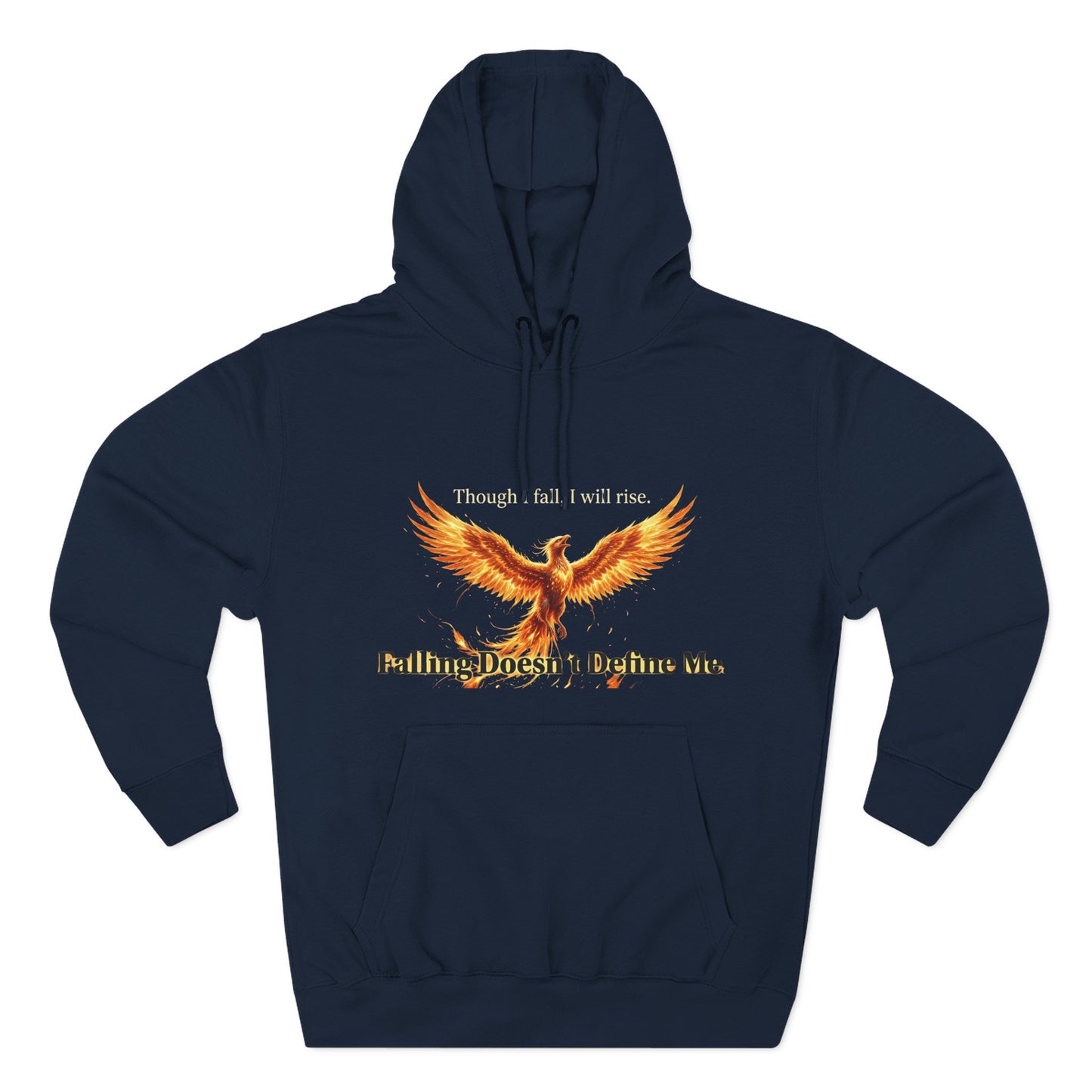 Phoenix Rise Hoodie — "Though I Fall I Will Rise" Inspirational Pullover