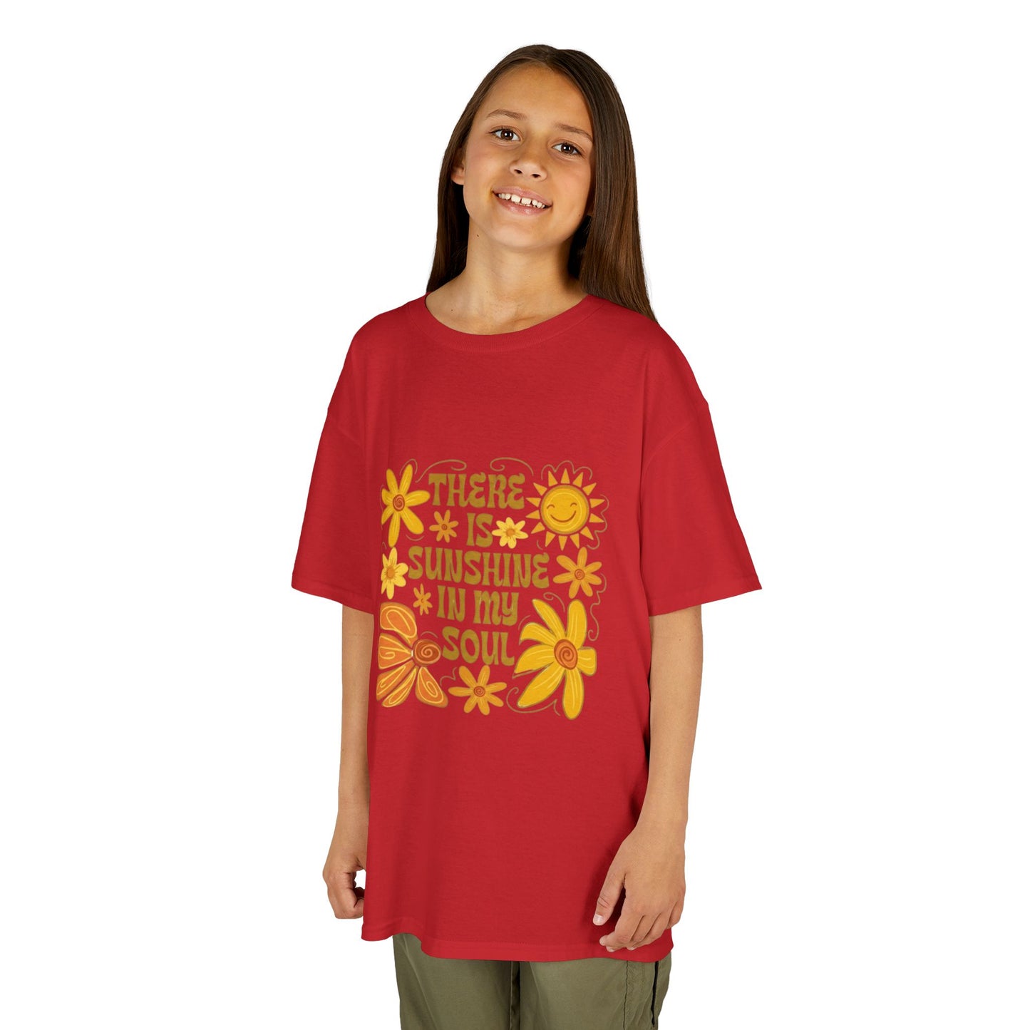 Kids T-Shirt — "There Is Sunshine In My Soul" Retro Floral Tee