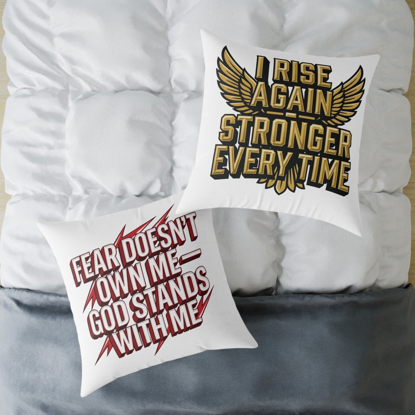 Square Poly Canvas Pillow — Durable Decorative Throw Pillow