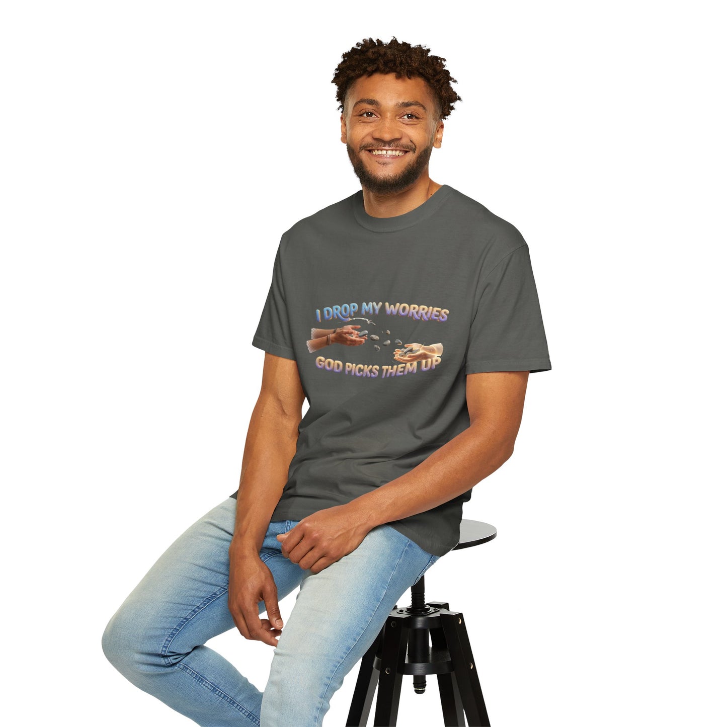 I Drop My Worries T-Shirt — Faith-Inspired Christian Graphic Tee