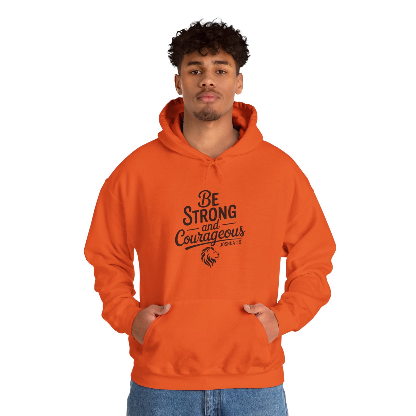 Be Strong and Courageous Hoodie – Inspirational Christian Scripture Sweatshirt
