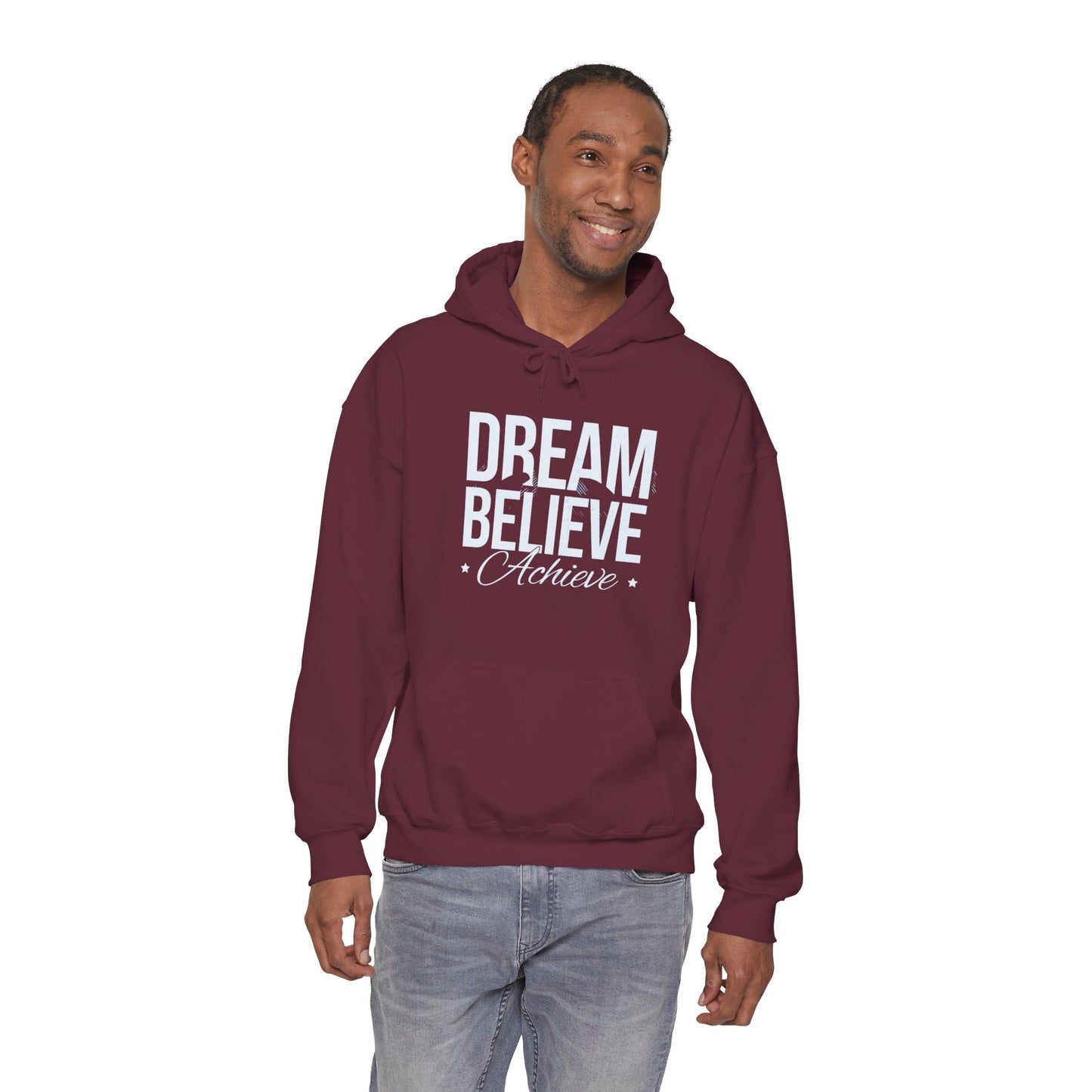 Dream Believe Achieve Hoodie — Motivational Pullover for Goal-Getters