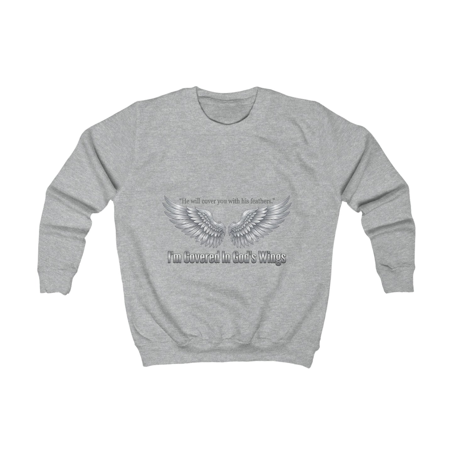 Kids Sweatshirt — 'I'm Covered in Daddy's Wings' Angel Wing Memorial Pullover