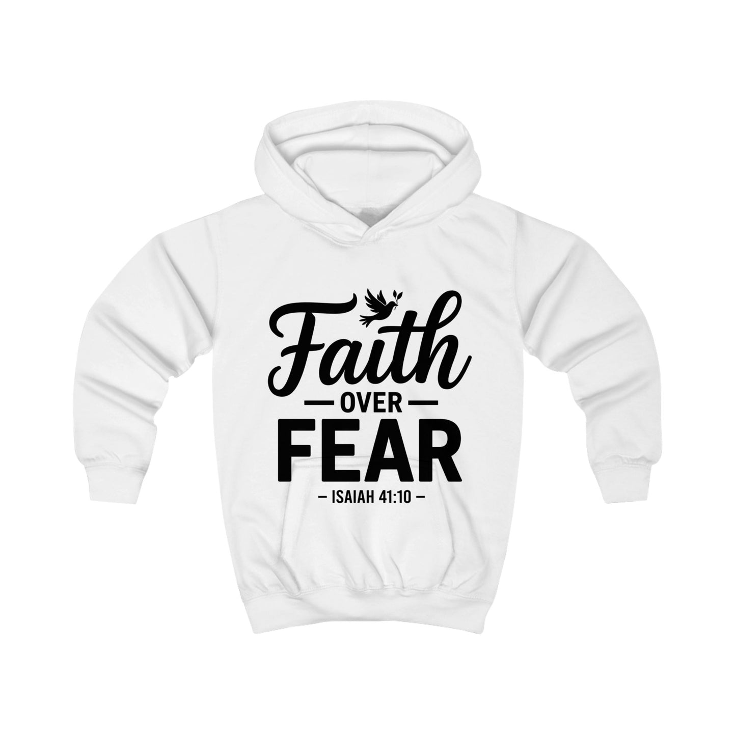 Faith Over Fear Kids Hoodie – Isaiah 41:10 Inspirational Youth Sweatshirt