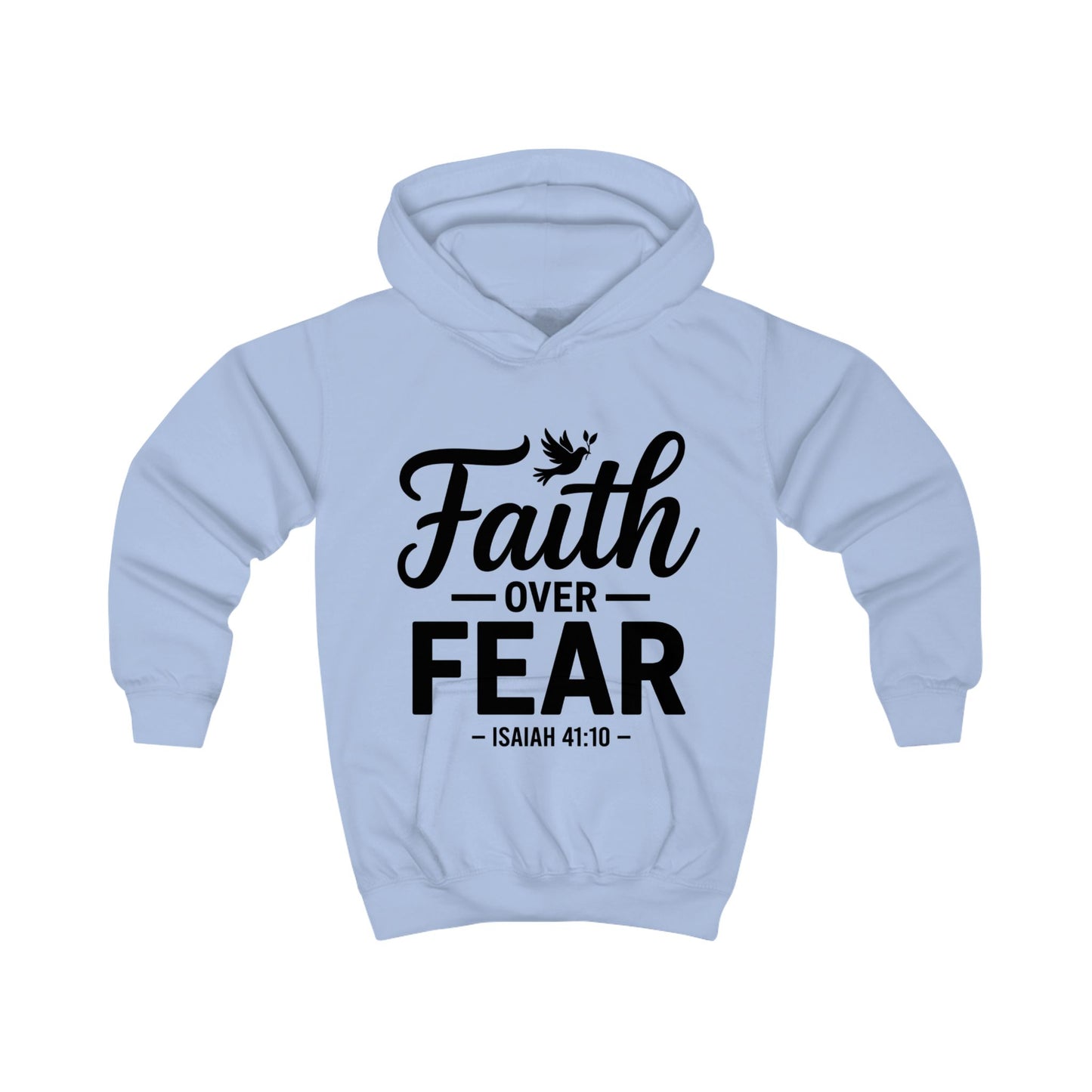 Faith Over Fear Kids Hoodie – Isaiah 41:10 Inspirational Youth Sweatshirt
