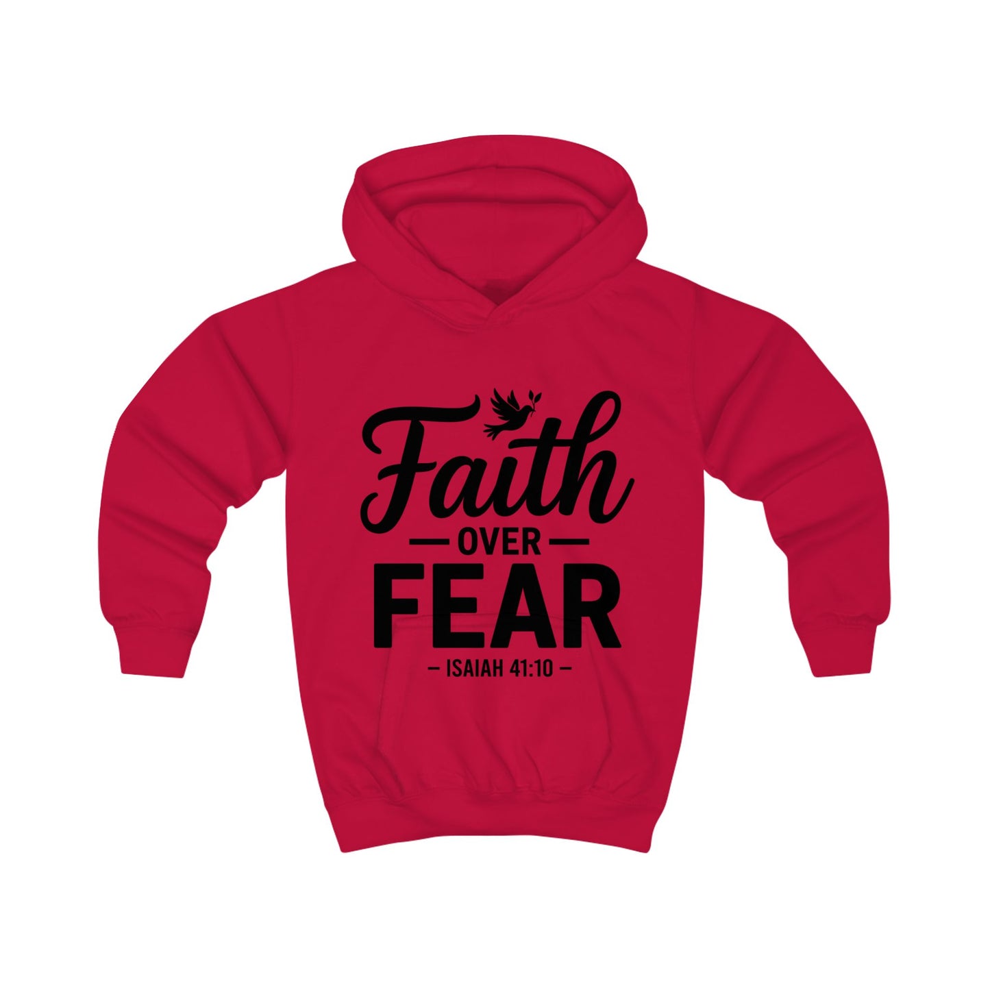 Faith Over Fear Kids Hoodie – Isaiah 41:10 Inspirational Youth Sweatshirt