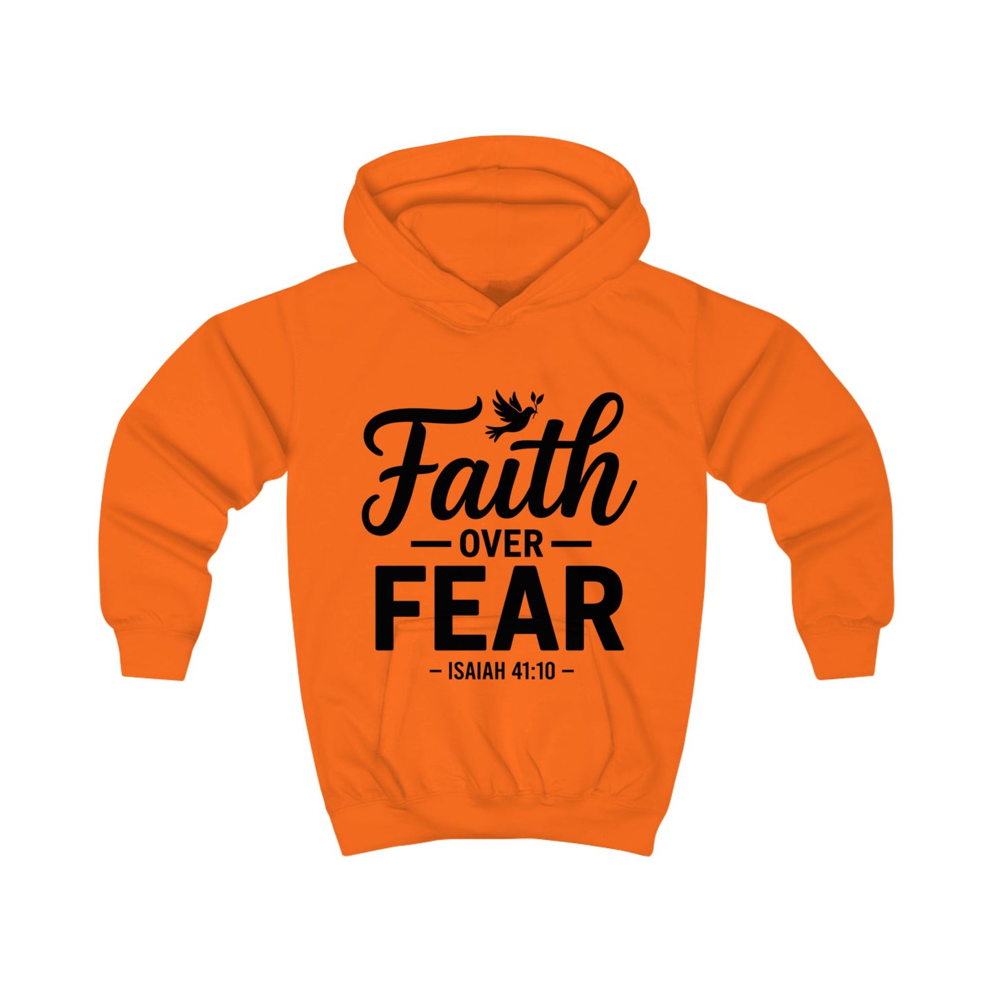 Faith Over Fear Kids Hoodie – Isaiah 41:10 Inspirational Youth Sweatshirt