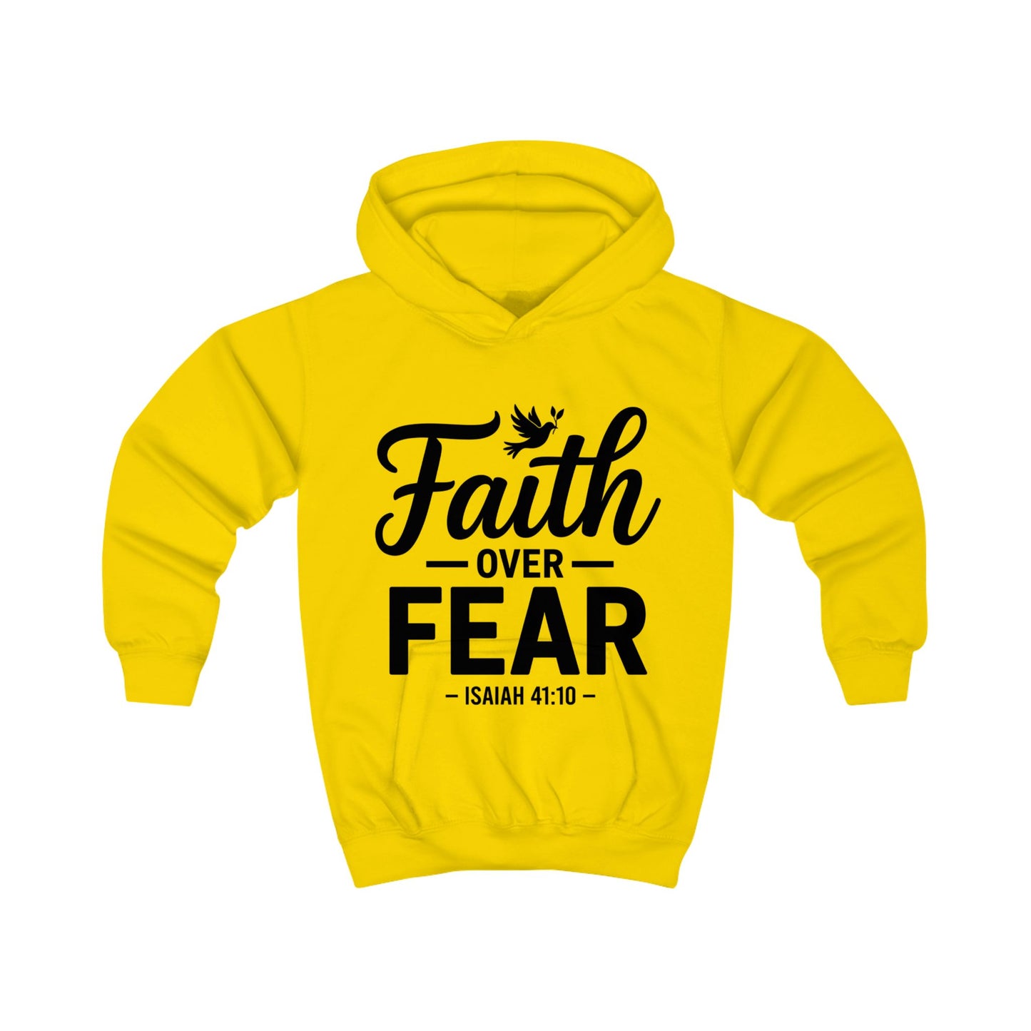 Faith Over Fear Kids Hoodie – Isaiah 41:10 Inspirational Youth Sweatshirt