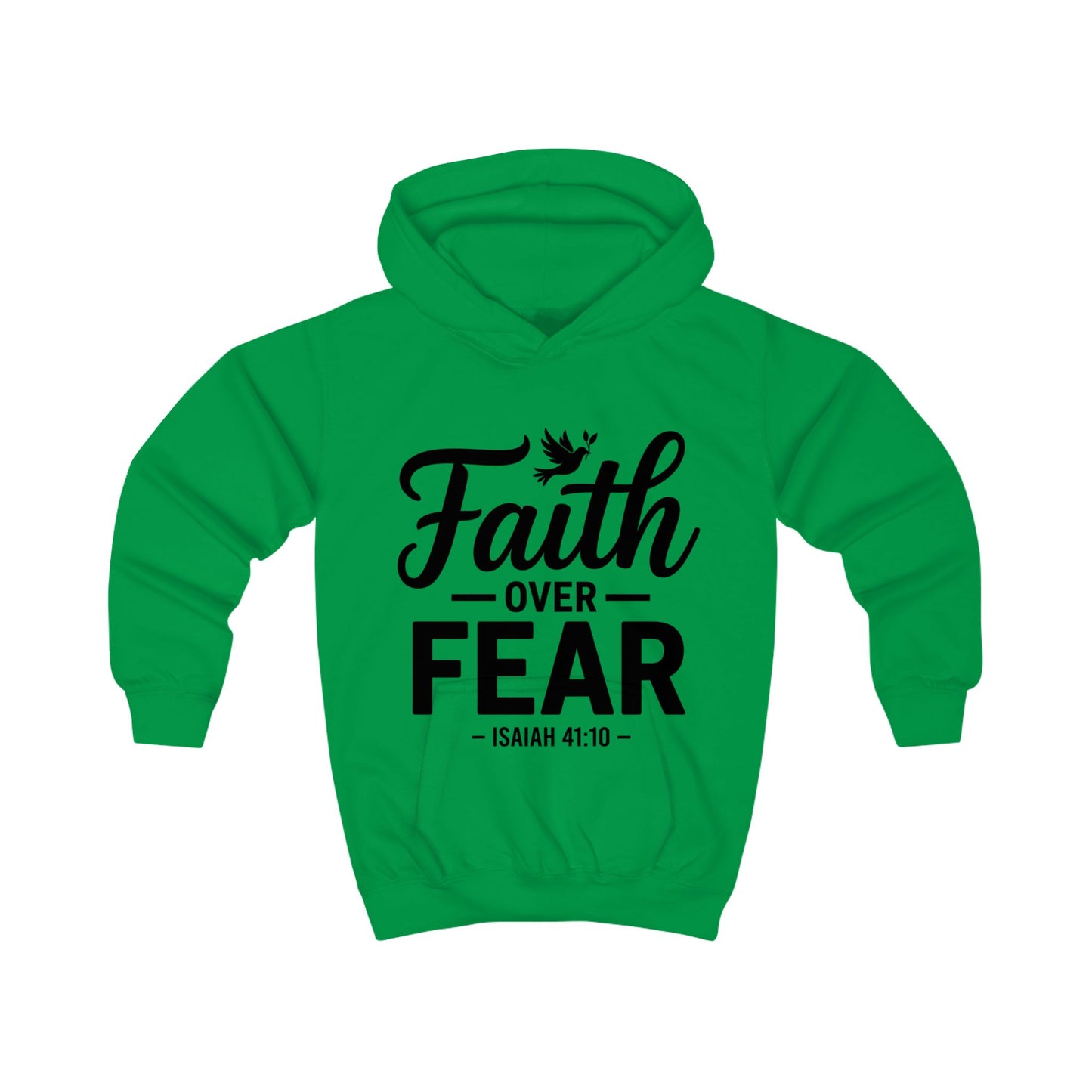 Faith Over Fear Kids Hoodie – Isaiah 41:10 Inspirational Youth Sweatshirt