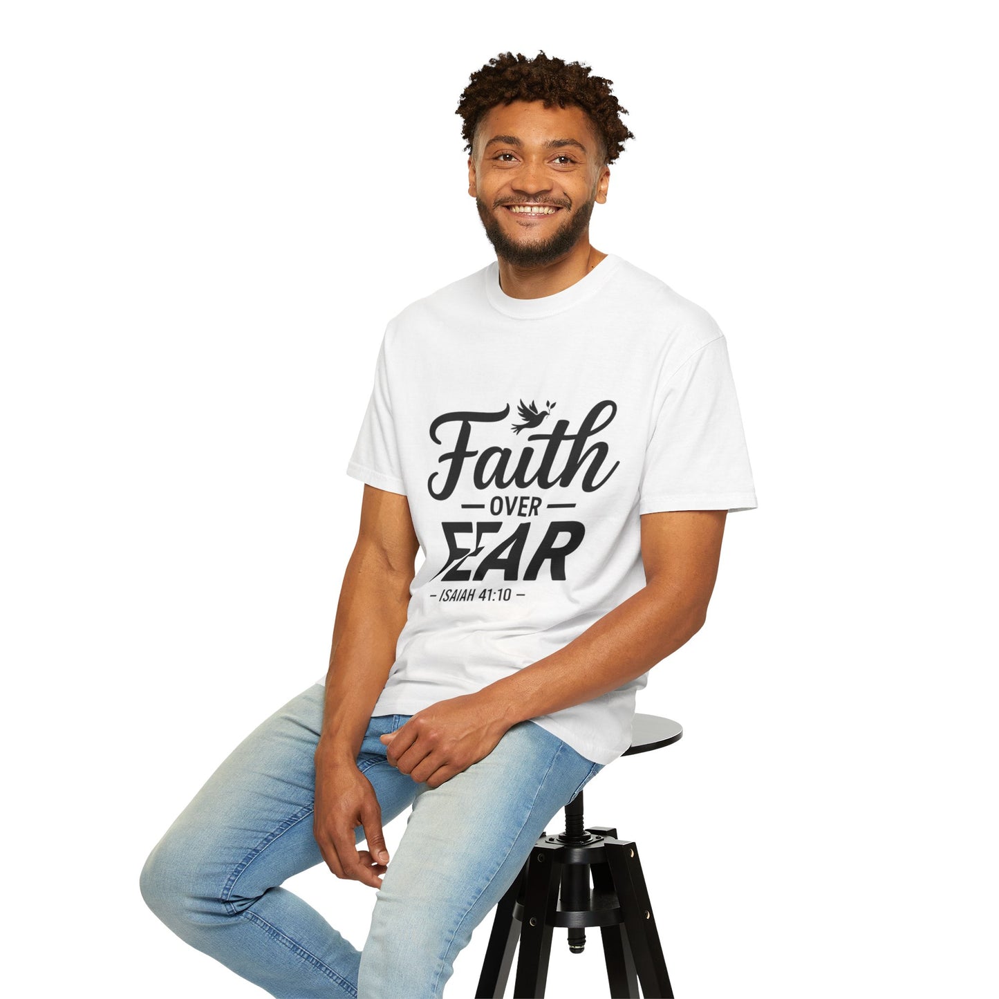 Faith Over Fear T-Shirt — Isaiah 41:10 Inspirational Christian Tee