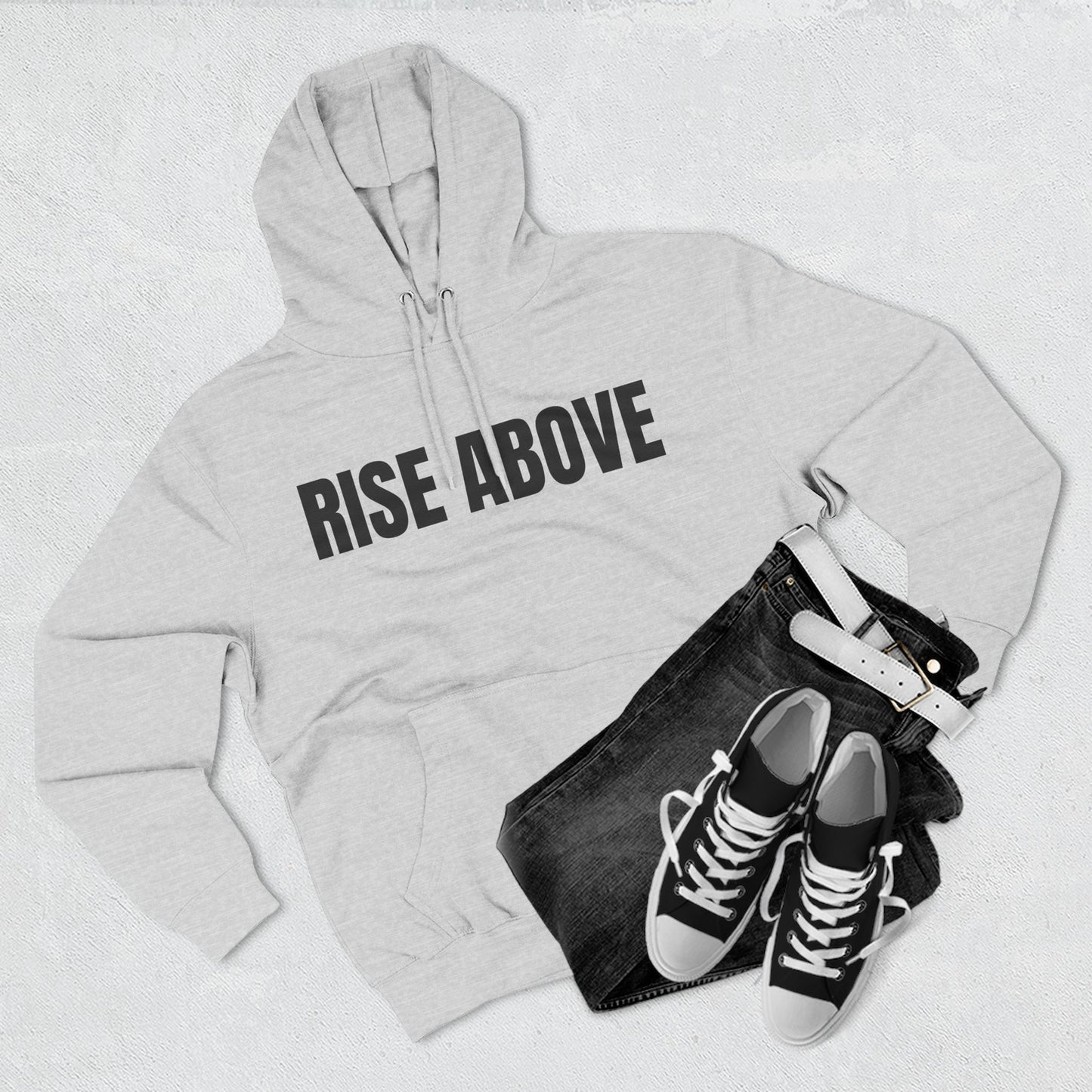 Rise Above Hoodie — Motivational Fleece Pullover