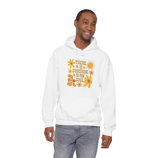 There Is Sunshine In My Soul Hoodie — Retro Floral Positive Quote Sweatshirt