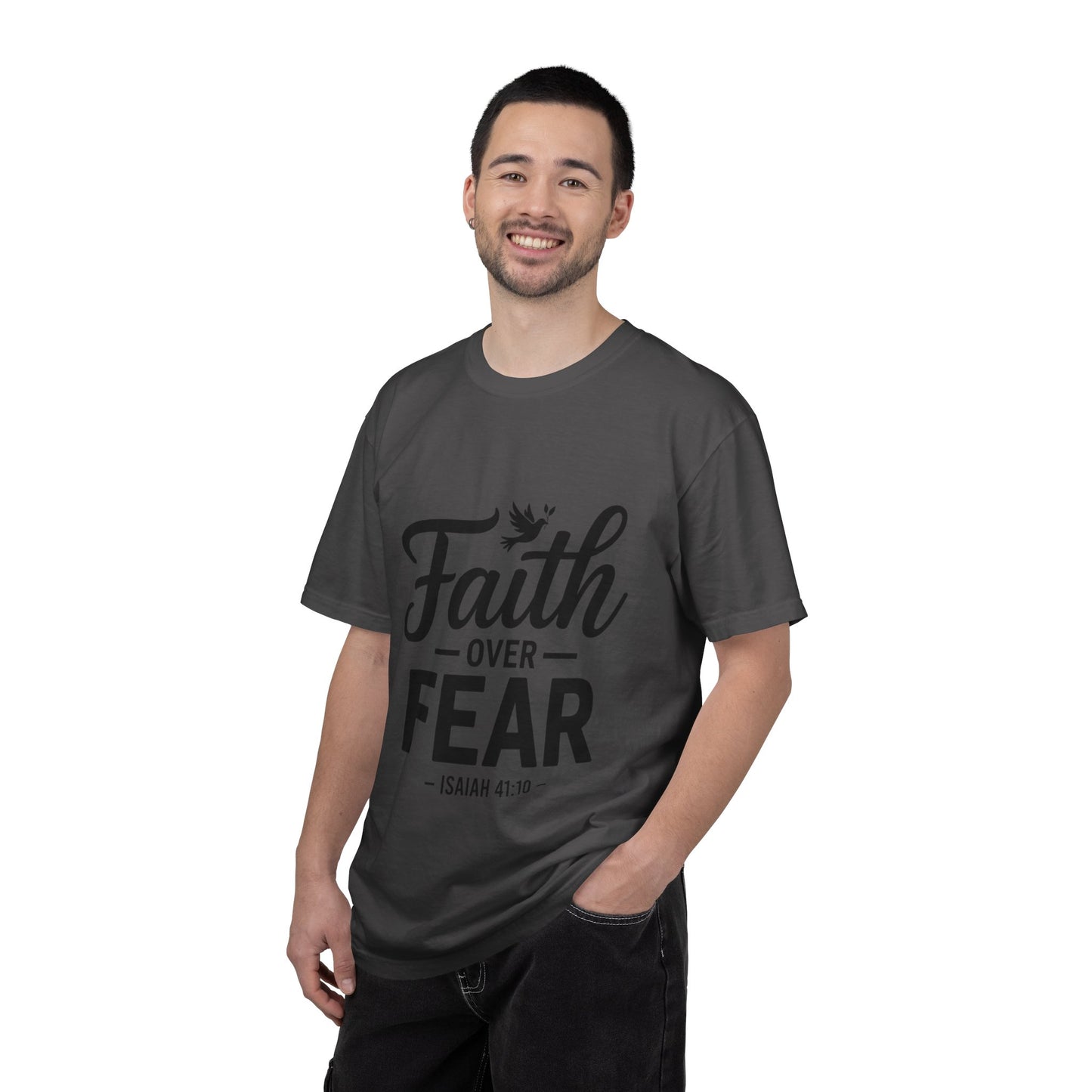 Faith Over Fear T-Shirt — Isaiah 41:10 Inspirational Christian Tee