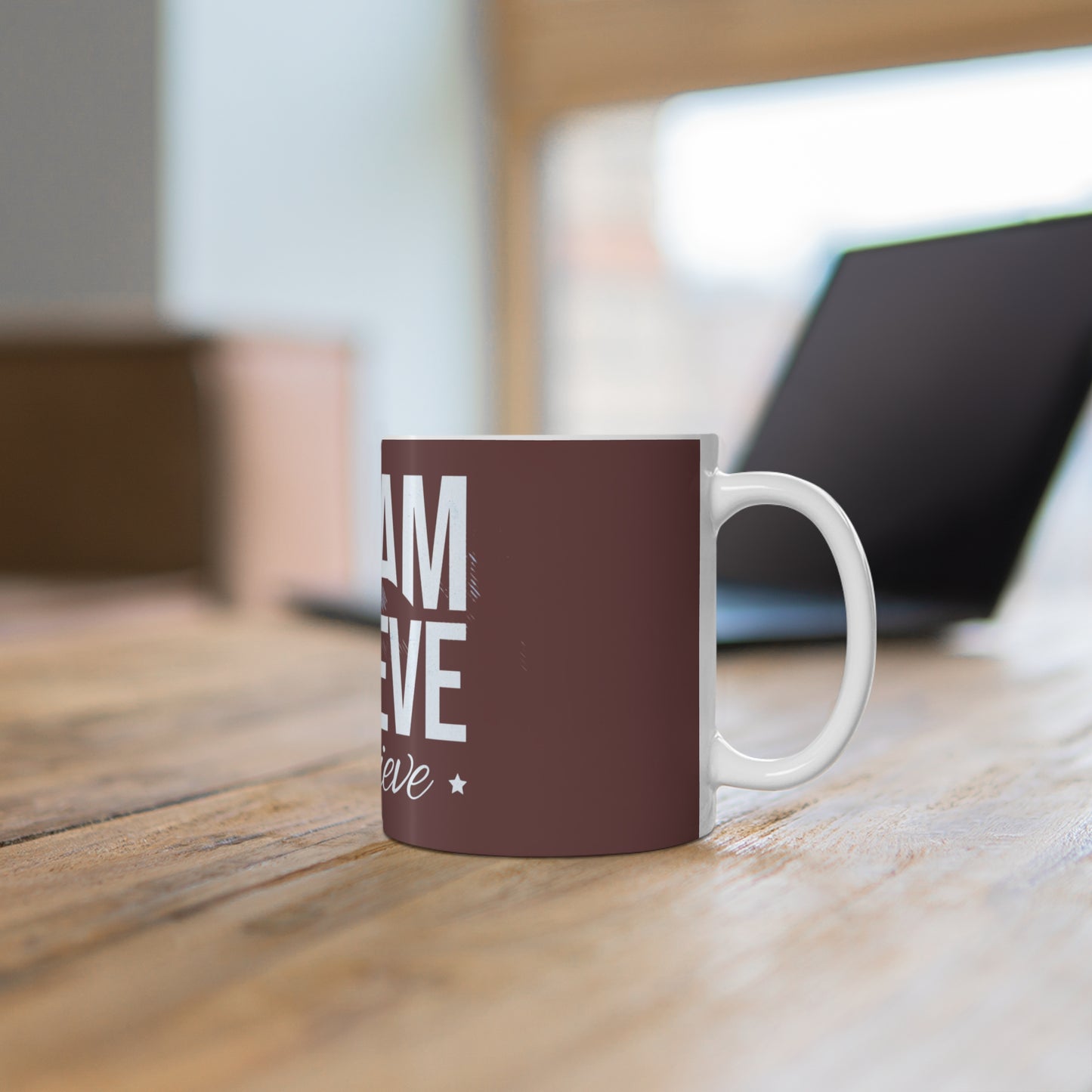 Dream Believe Achieve Ceramic Coffee Mug — Inspirational 11oz/15oz Motivational Gift