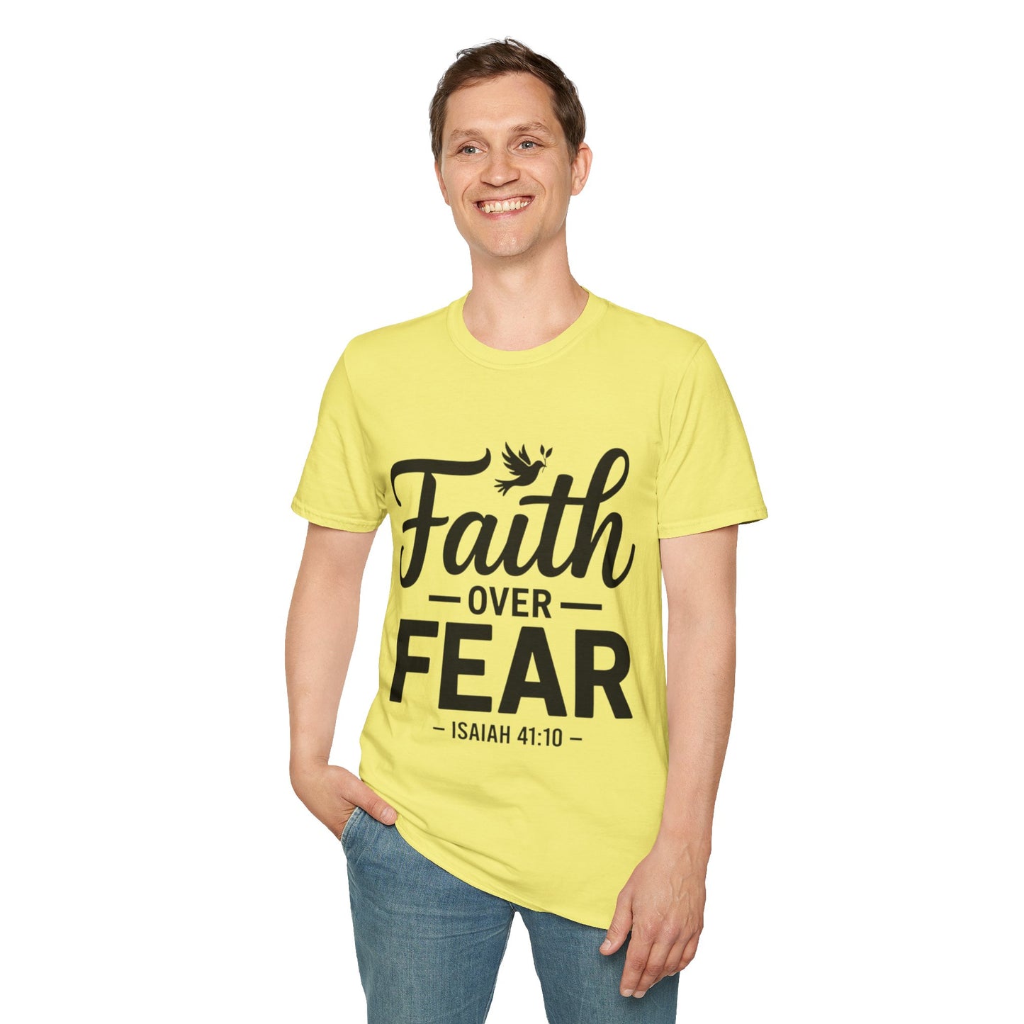 Faith Over Fear T-Shirt — Isaiah 41:10 Christian Inspirational Tee